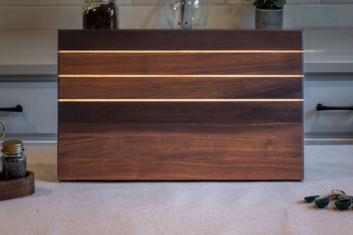 Walnut, Maple striped Edge Grain Cutting Board