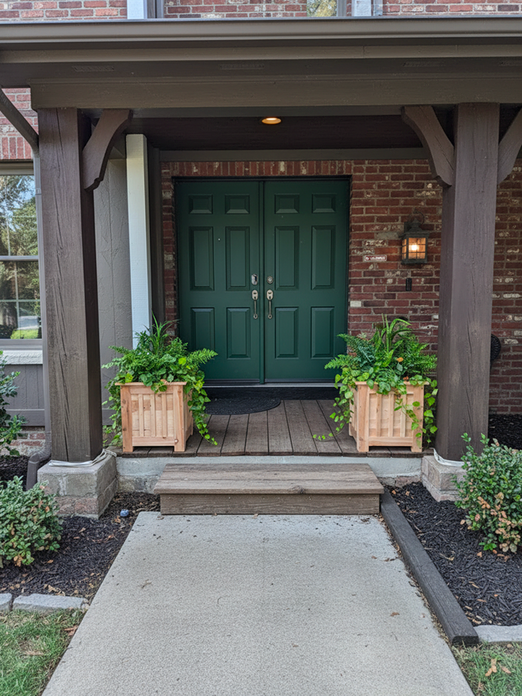 Handmade Short Cedar front porch planter