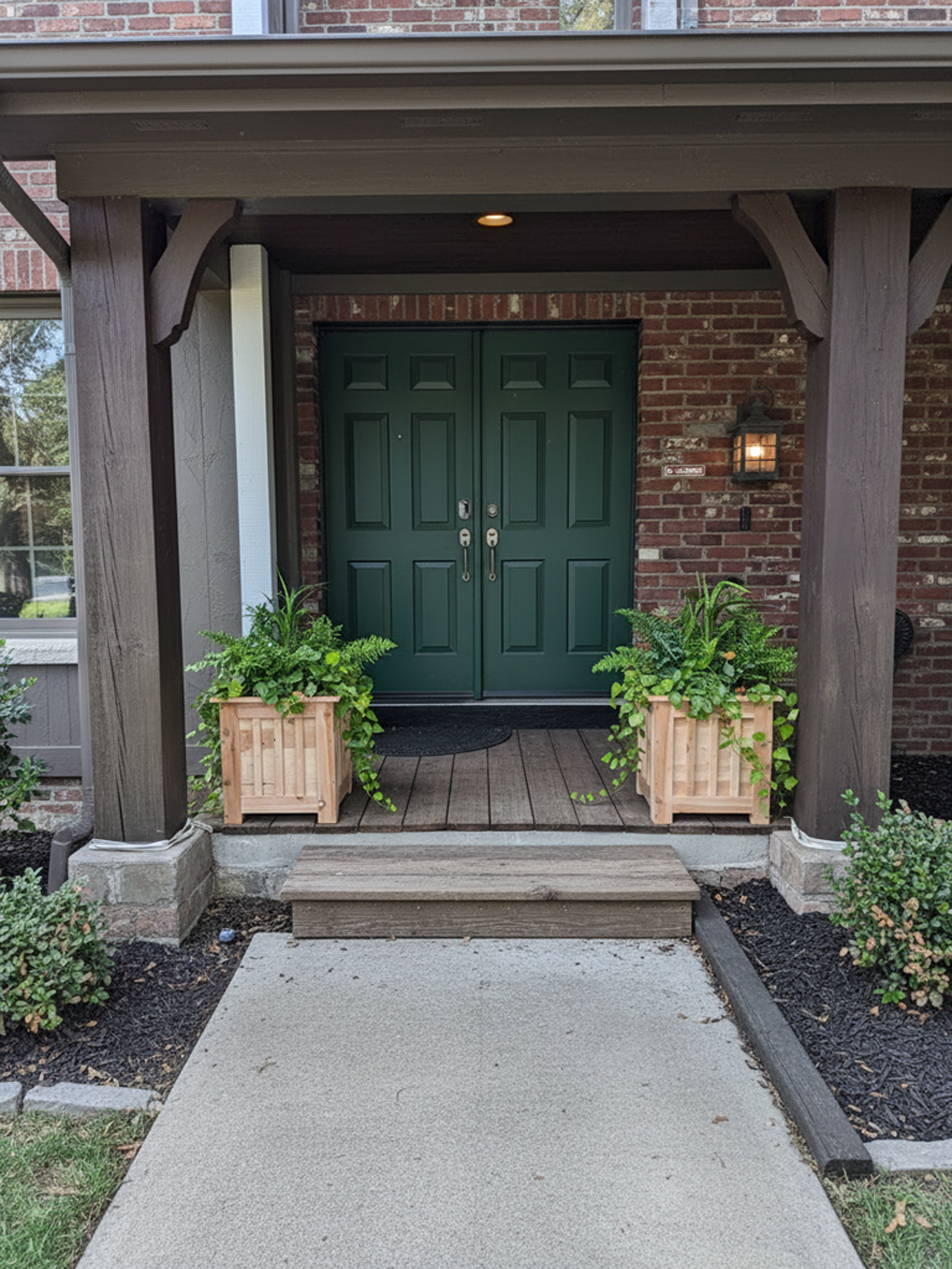Handmade Short Cedar front porch planter