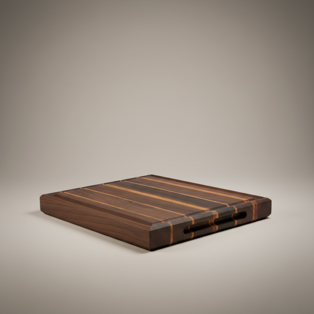 Walnut, Oak, And Canary Edge Grain Cutting Board