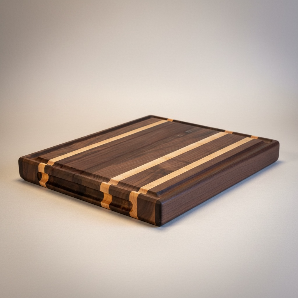 Walnut, Maple, Padauk Edge Grain Cutting Board